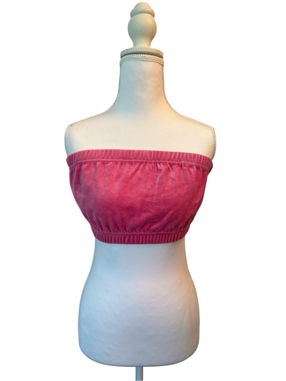 superdown Velvet Strapless Bandeau Top - Pink
